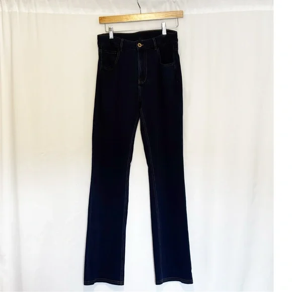 Halara Flex Mid Rise Pockets Casual Bootcut Navy Blue Jeans Size Medium NWT - Picture 3 of 9